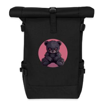 Furchtloser Teddybär: Dunkelheit mit Stil - Rolltop Rucksack - Schwarz - Vorne