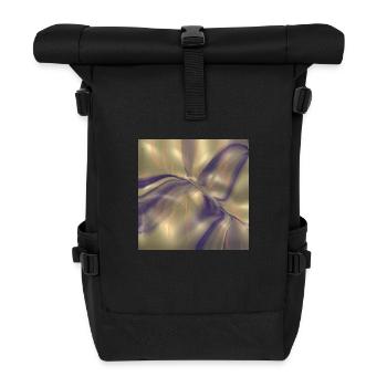 Blue pattern on gold! - Roll Top Backpack - black - Front