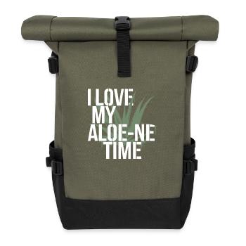 Aloe Vera Lovers and Introverts - Roll Top Backpack - olive/black - Front