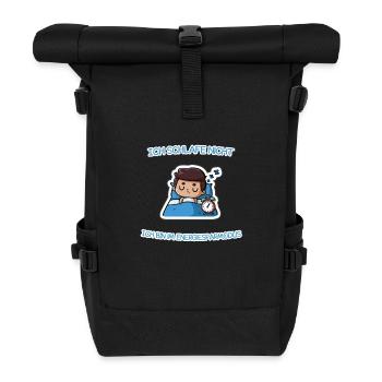 Ich schlafe nicht - ich bin im Energiesparmodus |M - Rolltop Rucksack - Schwarz - Vorne