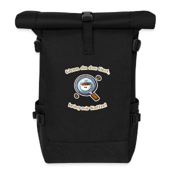 Wenn du das liest, bring mir Kaffee! - Cartoon - Rolltop Rucksack - Schwarz - Vorne