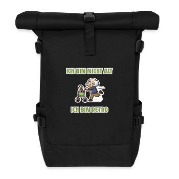 Ich bin nicht alt - ich bin retro - Rolltop Rucksack - Schwarz - Vorne