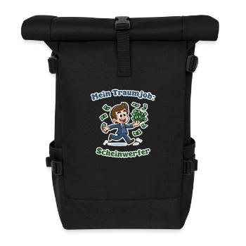 Mein Traumjob: Scheinwerfer - Witziges Wortspiel - Rolltop Rucksack - Schwarz - Vorne
