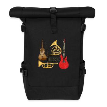 Musikinstrumente - Rolltop Rucksack - Schwarz - Vorne
