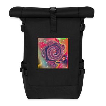 Motifs abstraits avec différentes couleurs - Sac à dos roll top - noir - Devant