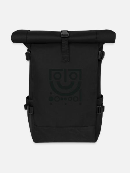 Design "Cheerful Twist" - Rolltop Rucksack - Schwarz