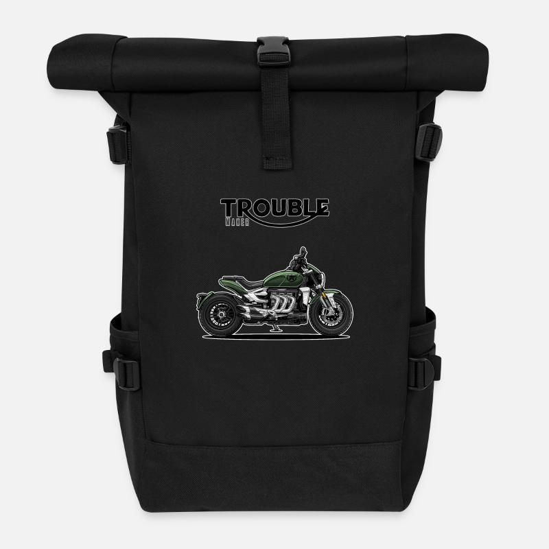 Cruiser // Custom // Motorrad - Rolltop Rucksack - Schwarz
