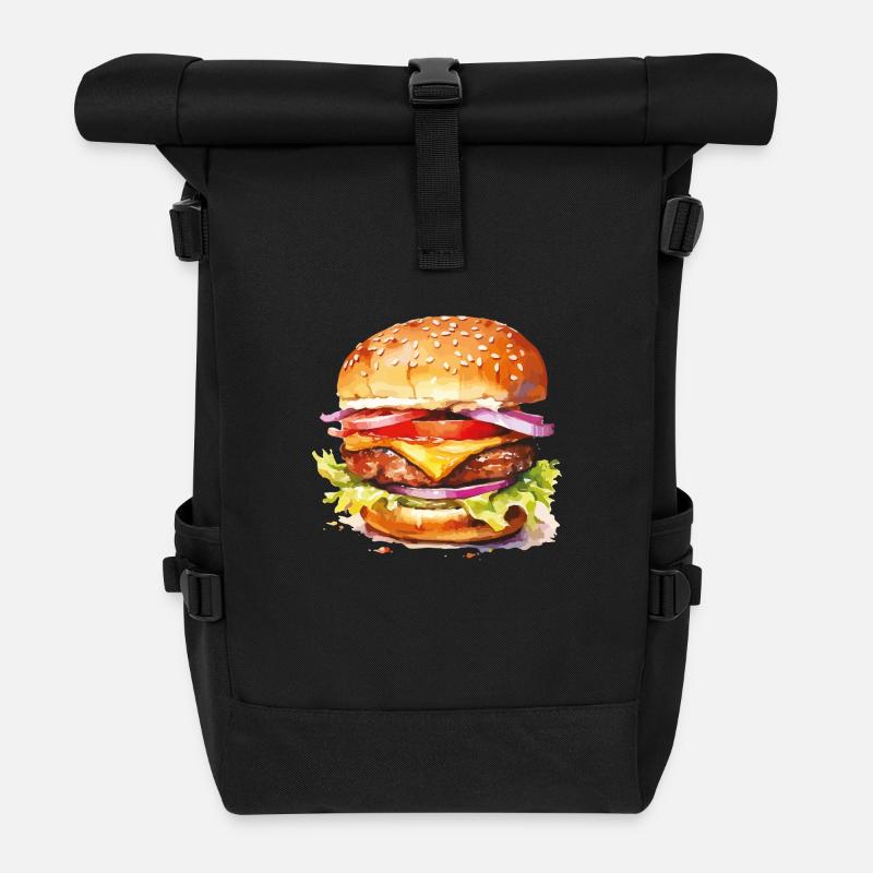 burger cheeseburger - Rolltop Rucksack - Schwarz