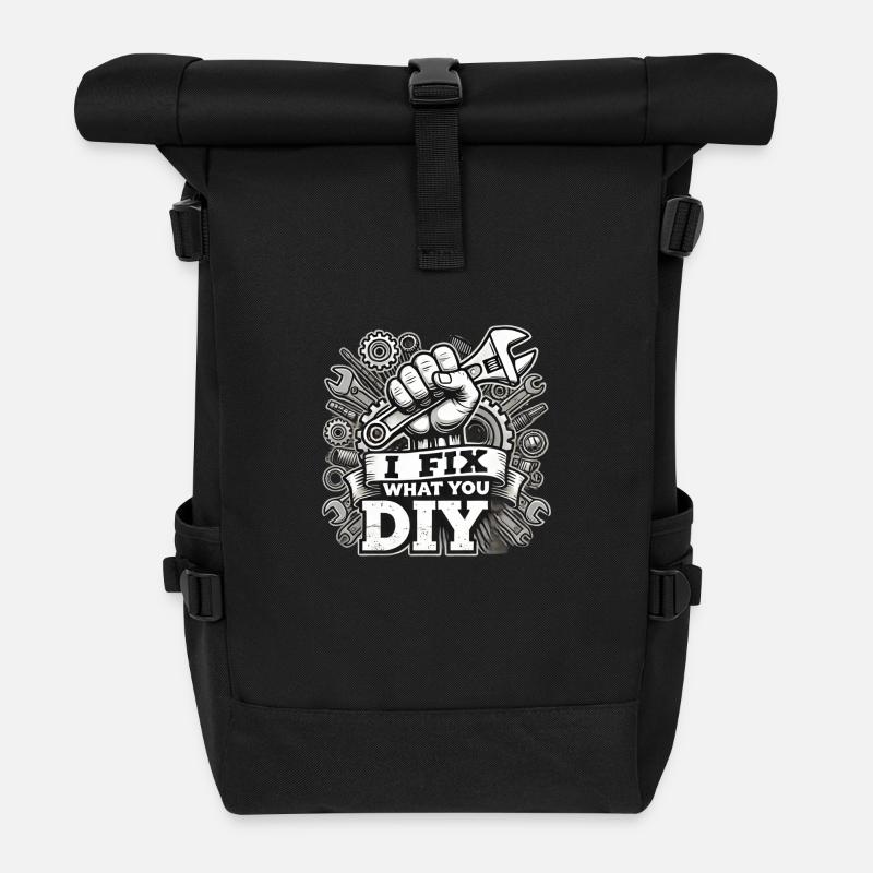 Handyman Christmas DIY - Rolltop Rucksack - Schwarz