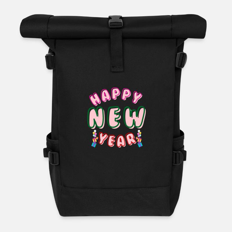 Happy New Year - Rolltop Rucksack - Schwarz