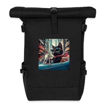 Cat on tour - I love Hong Kong! - Rolltop Rucksack - Schwarz - Vorne