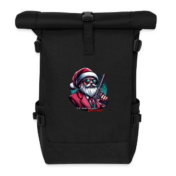 Mafia Weihnachtsmann,Ich klau deine Geschenke - Rolltop Rucksack - Schwarz - Vorne