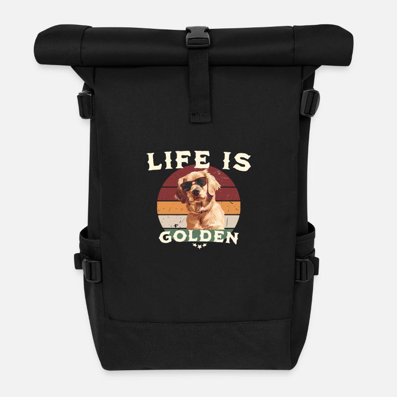 Life is Golden - Sac à dos roll top - noir