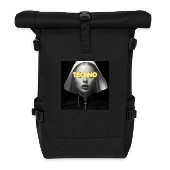 Sweet Techno Nun - Rave Design - Rolltop Rucksack - Schwarz - Vorne