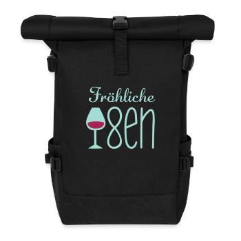 Fröhliche Weihnachten - Rolltop Rucksack - Schwarz - Vorne