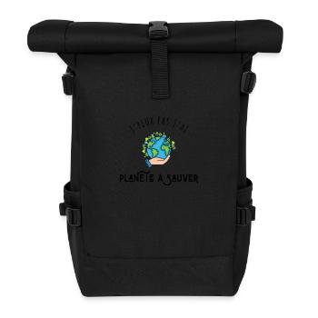 Ich kann nicht, ich habe einen Planeten zu retten - Rolltop Rucksack - Schwarz - Vorne