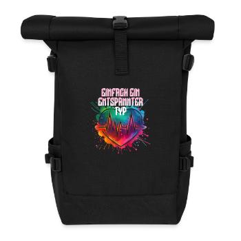 Entspannter Typ - Rolltop Rucksack - Schwarz - Vorne