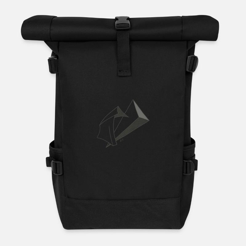 Grafische Fantasiefigur - Rolltop Rucksack - Schwarz