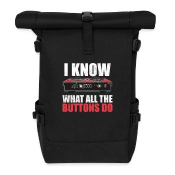 Ich weiß, was alle Tasten tun - Rolltop Rucksack - Schwarz - Vorne