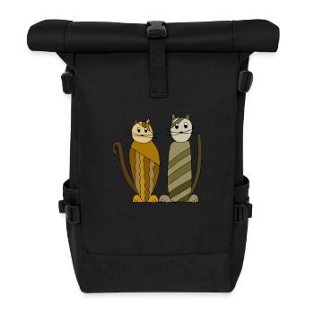 Katzen - Rolltop Rucksack - Schwarz - Vorne