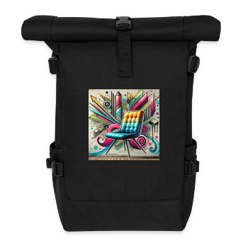 Chair Graffiti Furniture Seller - Roll Top Backpack - black - Front