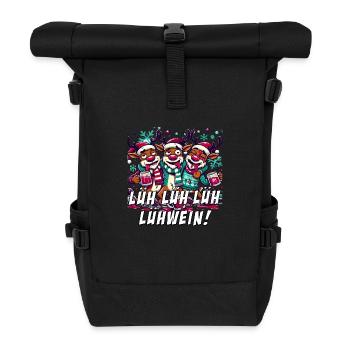Weihnachten Rentier Weihnachtsfeier lustig - Rolltop Rucksack - Schwarz - Vorne