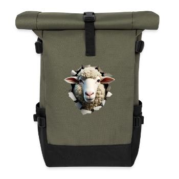 Tête de mouton dans le trou 1 - Sac à dos roll top - olive/noir - Devant
