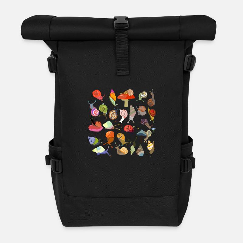 Schneckenstrauß transparent - Rolltop Rucksack - Schwarz
