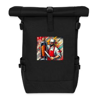 Coller Döner Verkäufer - Rolltop Rucksack - Schwarz - Vorne
