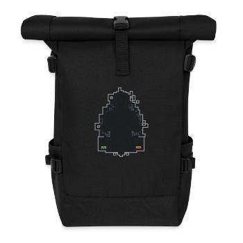 Level Up Your Life – Gamer-Silhouette - Rolltop Rucksack - Schwarz - Vorne