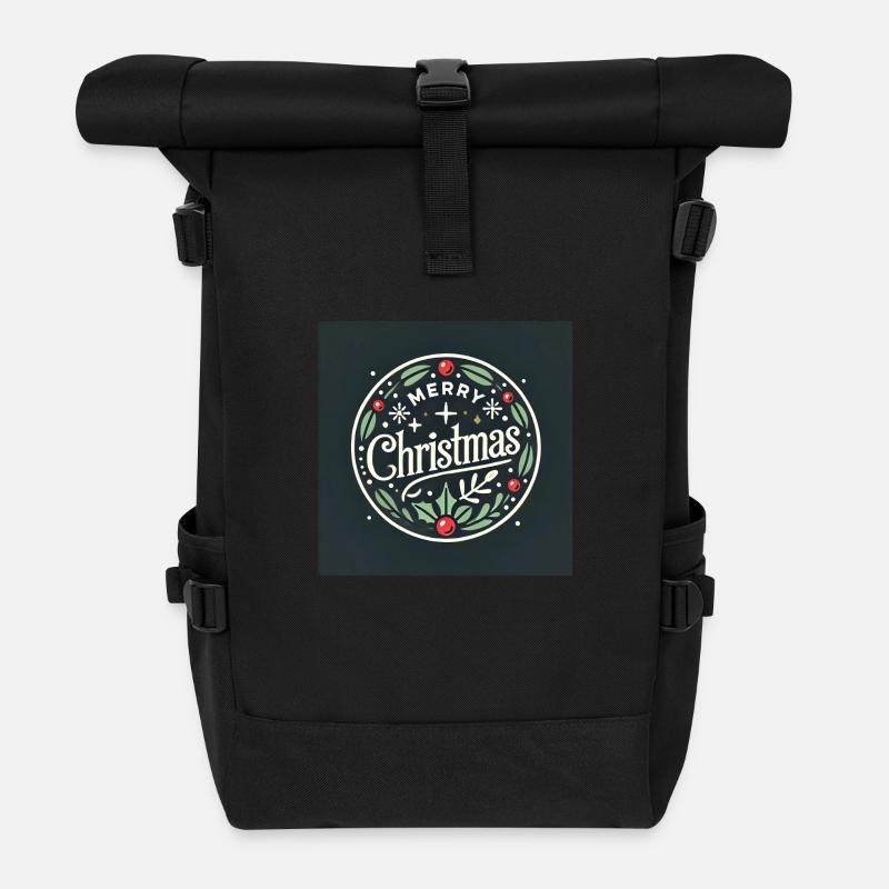 Emblème de Noël - Sac à dos roll top - noir