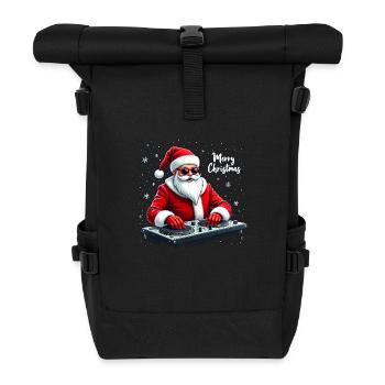 Santa Claus DJ Weihnachtsmann - Rolltop Rucksack - Schwarz - Vorne