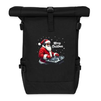 DJ Santa Claus Weihnachtsmann - Rolltop Rucksack - Schwarz - Vorne