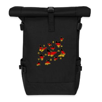 Deutschland Schmetterlinge - Rolltop Rucksack - Schwarz - Vorne