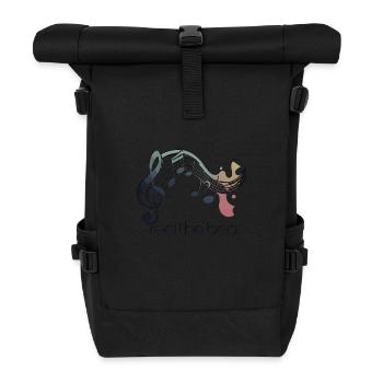 Feel the Beat – Abstrakter Notenschlüssel - Rolltop Rucksack - Schwarz - Vorne
