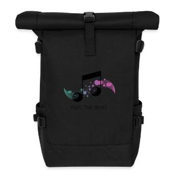 Feel the Beat – Abstrakter Notenschlüssel - Rolltop Rucksack - Schwarz - Vorne