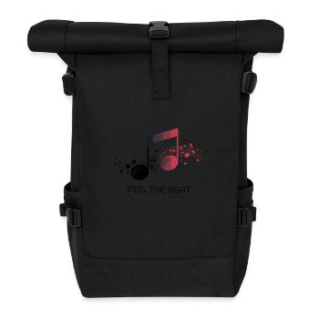 Feel the Beat – Abstrakter Notenschlüssel - Rolltop Rucksack - Schwarz - Vorne
