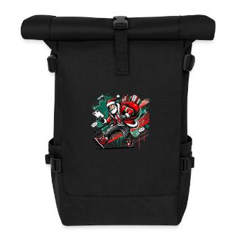 Santa Claus as a postman in stress - Roll Top Backpack - black - Front