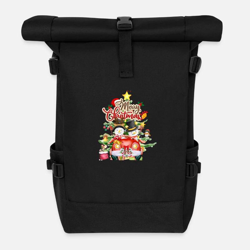 Merry xmas wishes - Rolltop Rucksack - Schwarz