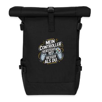Controller Gamer - Rolltop Rucksack - Schwarz - Vorne