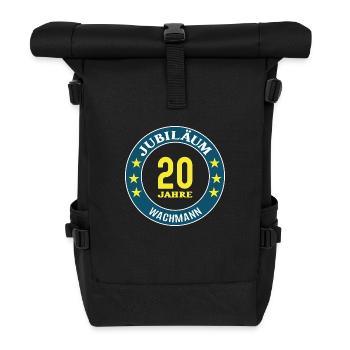 Wachmann Jubiläum 20 Jahre 20. jähriges Jubi - Rolltop Rucksack - Schwarz - Vorne