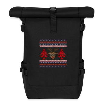 Vintage Point de Croix Noël - Roll Top Backpack - black - Front