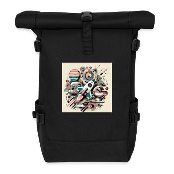 Colorful Space Expedition - Roll Top Backpack - black - Front