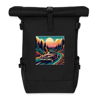 Un voyage à travers une forêt pittoresque - Sac à dos roll top - noir - Devant