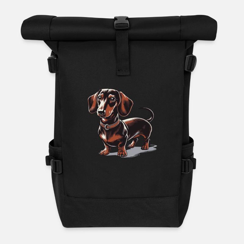 Dackel - Rolltop Rucksack - Schwarz