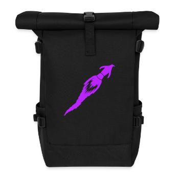 Drôle pingouin fusée feu plaisir vol vol - Sac à dos roll top - noir - Devant