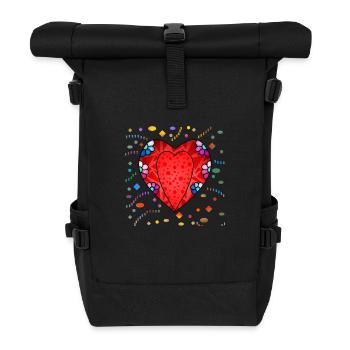 Herz - Rolltop Rucksack - Schwarz - Vorne