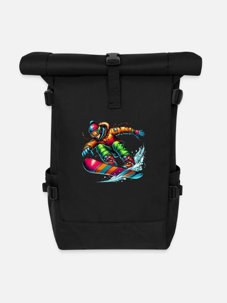 snowboarder - Rolltop Rucksack - Schwarz
