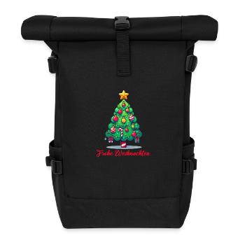 Christmas Tree - Roll Top Backpack - black - Front