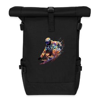 Snowboard Sport Spiel Champion Wettbewerb Zusammenfassung - Rolltop Rucksack - Schwarz - Vorne